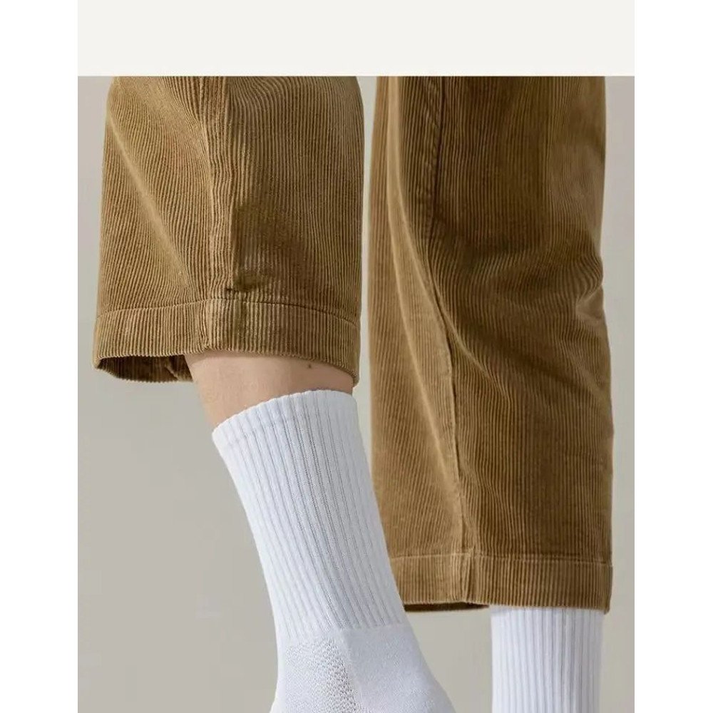 Men Thickened Cotton Deodorant Winter Velvet Mid Tube SportsBasketball Socks White Towel Bottom 4