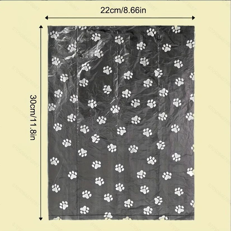 LeakProof Dog Waste Bags With Cartoon Paw Print Random Color Pet Poop Bags Durable Pet Supplies For 4