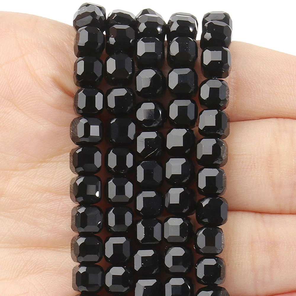 Faceted Natural Tourmaline Square Cube Shape Beads For Jewelry Making DIY Bracelet Necklace Beading 3