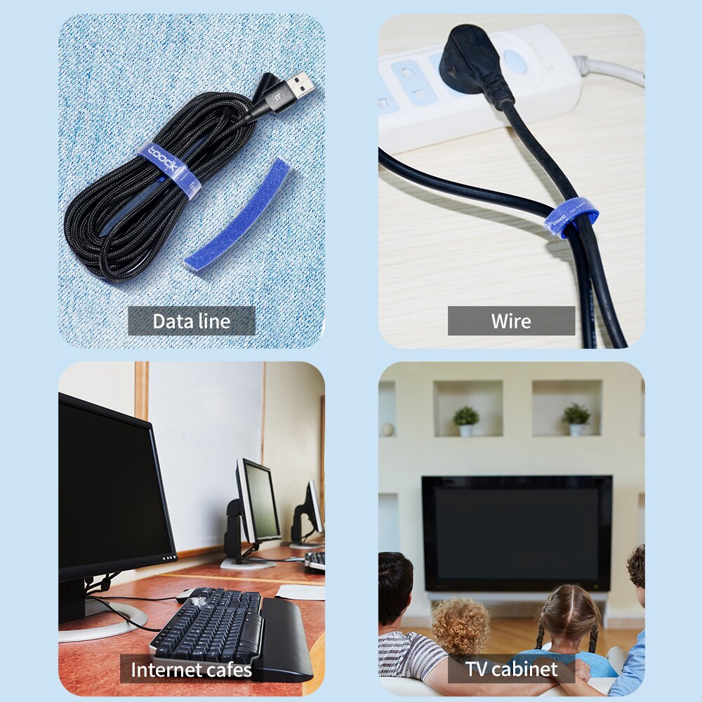 Reusable 5m Cable Management Organizer Tearable Cord Winder Ties For Neat Wire  Phone Accessories S 1