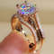 Huitan Classic Rose Gold Color CZ Ring For Women Elegant Wedding  Engagement Jewelry 4