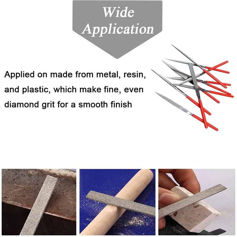 10Pcs Diamond Needle File Set Mini Needle File Kit For Stone Glass Metal Carving Craft Hand Tool Fo 4
