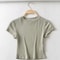 Women's Skinny Fit Crop Tops, Summer Sexy Short Sleeve O-Neck Elastic T-Shirt for Women