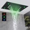 Black Ceiling Intelligent LED Rainfall Waterfall Shower Head Concealed Single Shower Tap 0