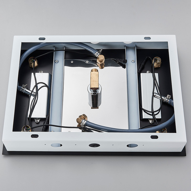 Black Ceiling Intelligent LED Rainfall Waterfall Shower Head Concealed Single Shower Tap 2