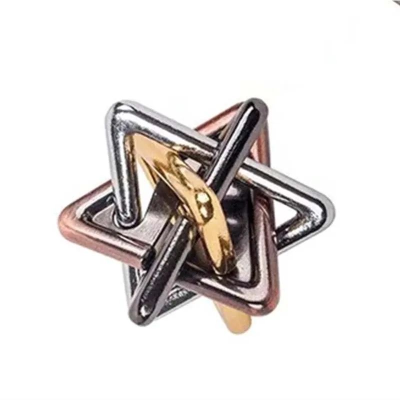 IQ Brain Teaser Metal Puzzle Mind Triangle Intellectual Intelligence Game Toy For Kids  Adults Brai 3
