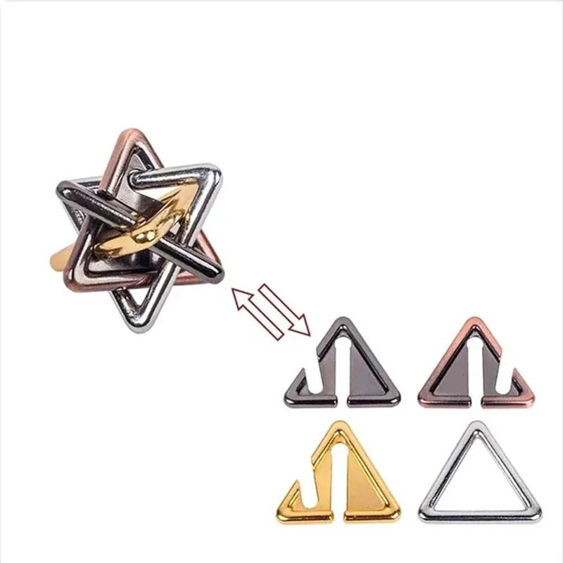 IQ Brain Teaser Metal Puzzle Mind Triangle Intellectual Intelligence Game Toy For Kids  Adults Brai 5