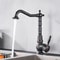 Antique Bronze Kitchen Faucet Uythner Single Handle Retro Brass Basin Tap With HotCold Water Mixing 2
