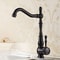 Antique Bronze Kitchen Faucet Uythner Single Handle Retro Brass Basin Tap With HotCold Water Mixing 4