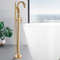 Luxury Quyanre Floor Standing Gold Swan Bathtub Faucet Modern Black Chrome Shower Mixer Tap For Bat 0