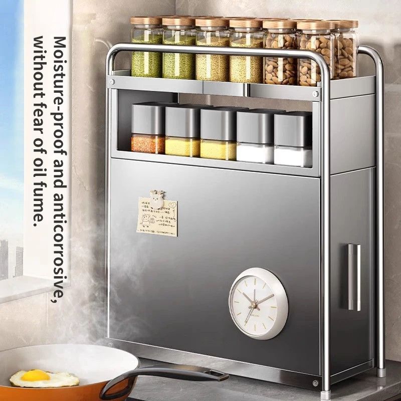 Multipurpose Kitchen Spice Organizer With Pull Out Seasoning Drawer Rack Dustproof Countertop Cup A 3