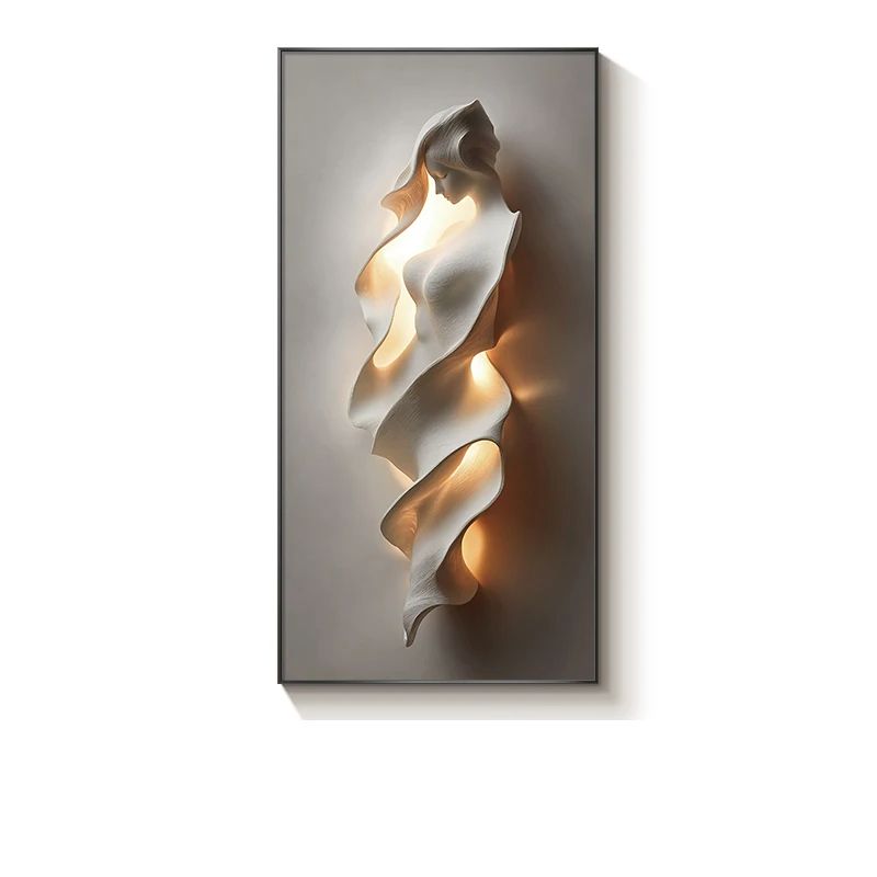 Minimally Abstract Entrance Decoration Painting With High End Relief  LED Wall Lamp Hanging Room De 1