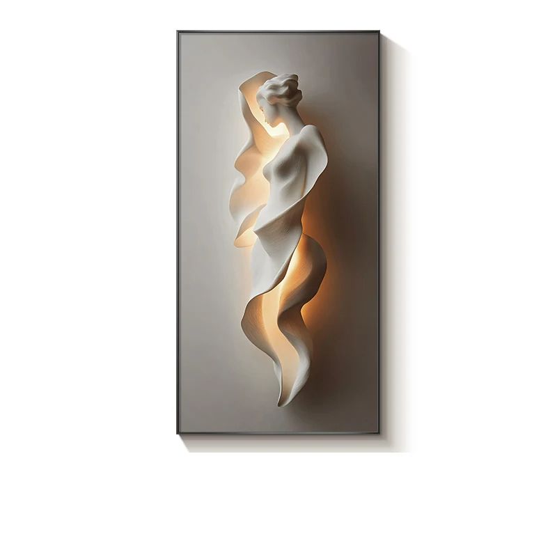 Minimally Abstract Entrance Decoration Painting With High End Relief  LED Wall Lamp Hanging Room De 2