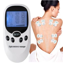 electric pulse ems tens unit massager, digital muscle stimulator for neck, back, shoulder pain relief with pads, easy h