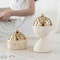 Luxury Travertine Stone Mabkhara Burner Natural Marble Bakhoor Oud Censer With Brass Cover For Ince 3