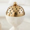 Luxury Travertine Stone Mabkhara Burner Natural Marble Bakhoor Oud Censer With Brass Cover For Ince 4