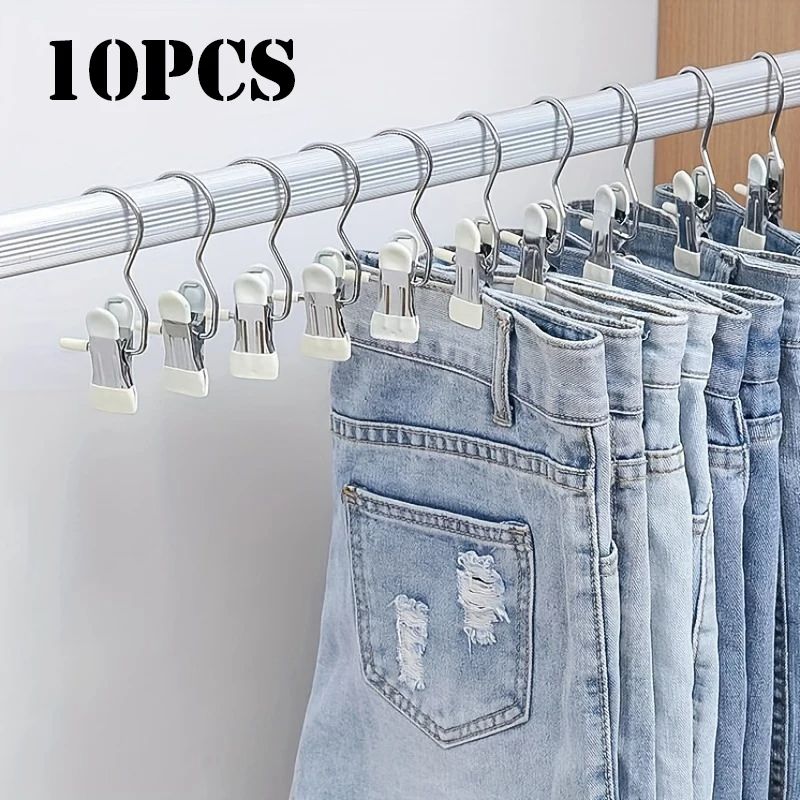 Durable Stainless Steel Clothespins With Hook Laundry Organizer Hanging Clips For Home Travel Clos 0