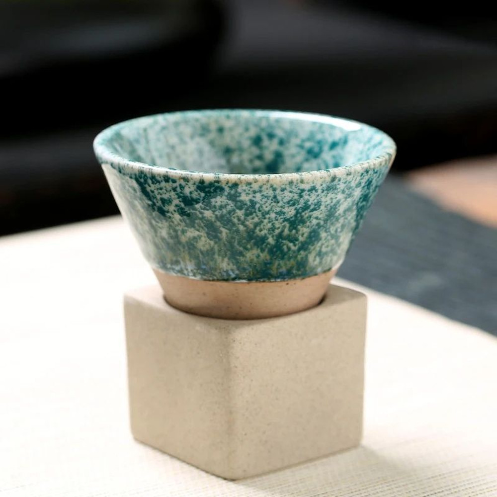 Japanese Style Retro Ceramic Coffee Cup Rough Pottery Tea Cup For Latte Pull Flower Porcelain Mug H 10