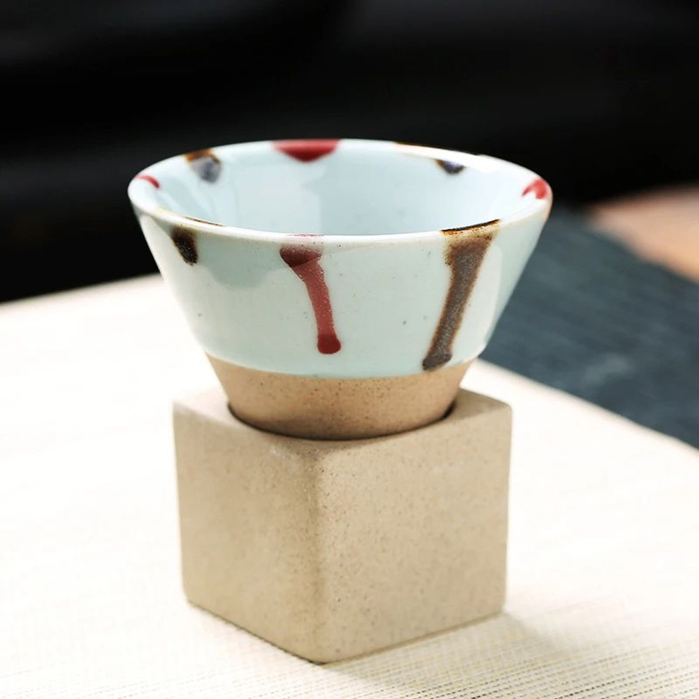 Japanese Style Retro Ceramic Coffee Cup Rough Pottery Tea Cup For Latte Pull Flower Porcelain Mug H 11