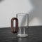 Walnut Handle Borosilicate Glass Water Cup Vertical Ash Colored Household Tea Cup For Living Room 5