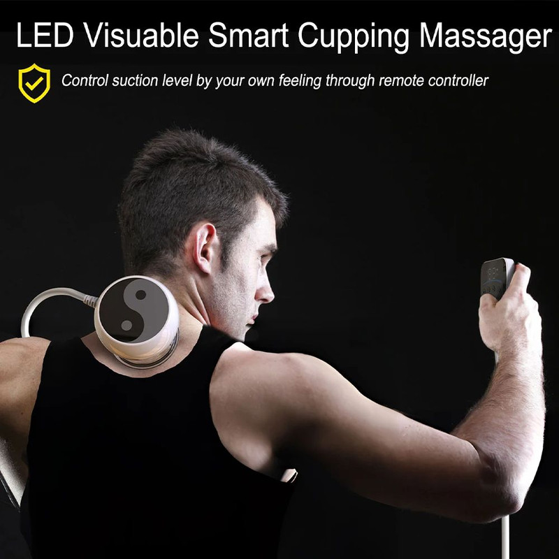 Electric Cupping Massager Smart Vacuum Cupping With Visual Remote Control Heated Suction Cable Pull 4