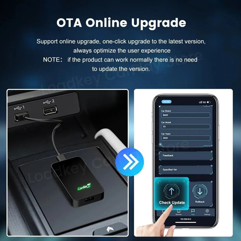 CarlinKit Wireless CarPlay Android Auto Adapter Wireless Car Adapter For Mazda Toyota Peugeot Volvo 4