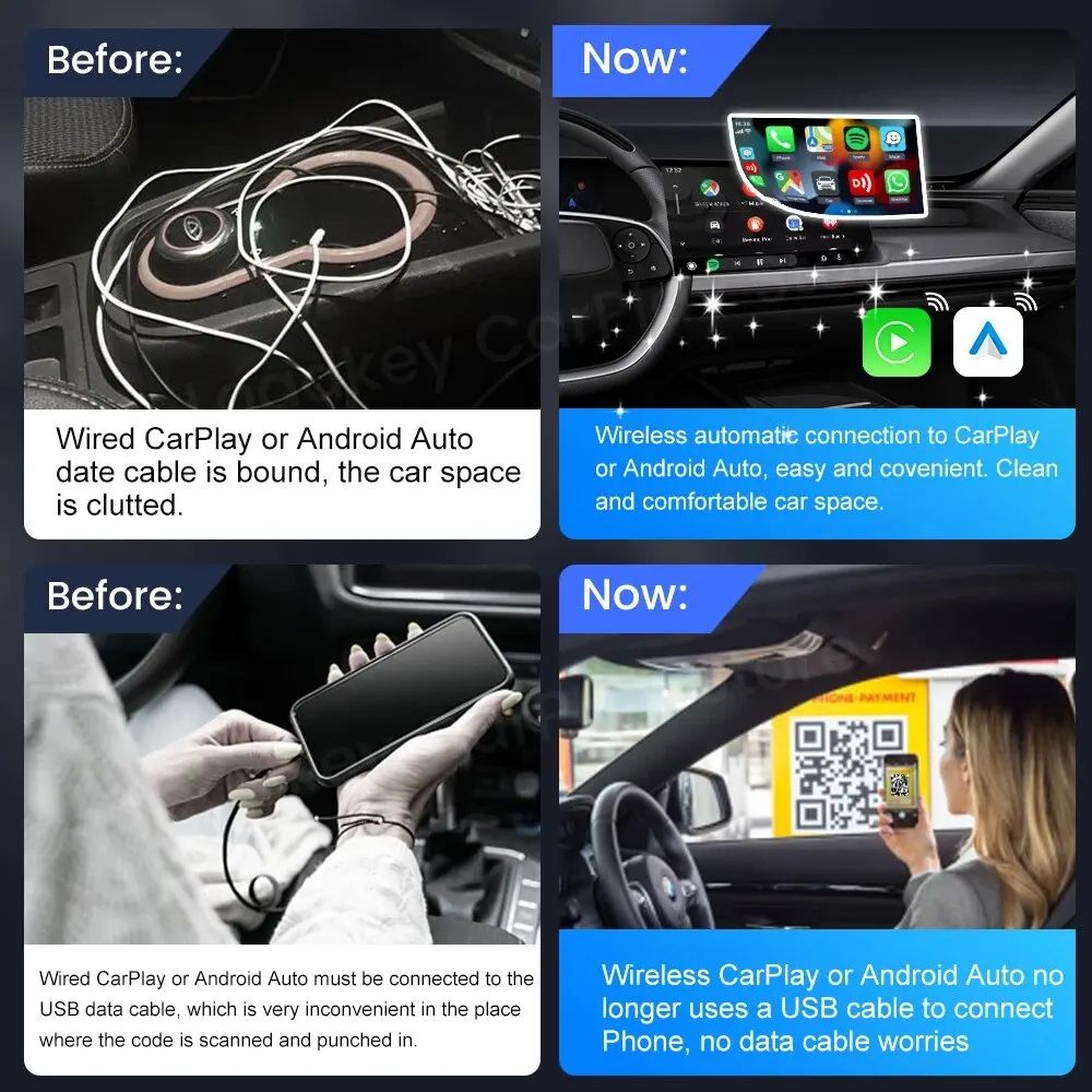 CarlinKit Wireless CarPlay Android Auto Adapter Wireless Car Adapter For Mazda Toyota Peugeot Volvo 5