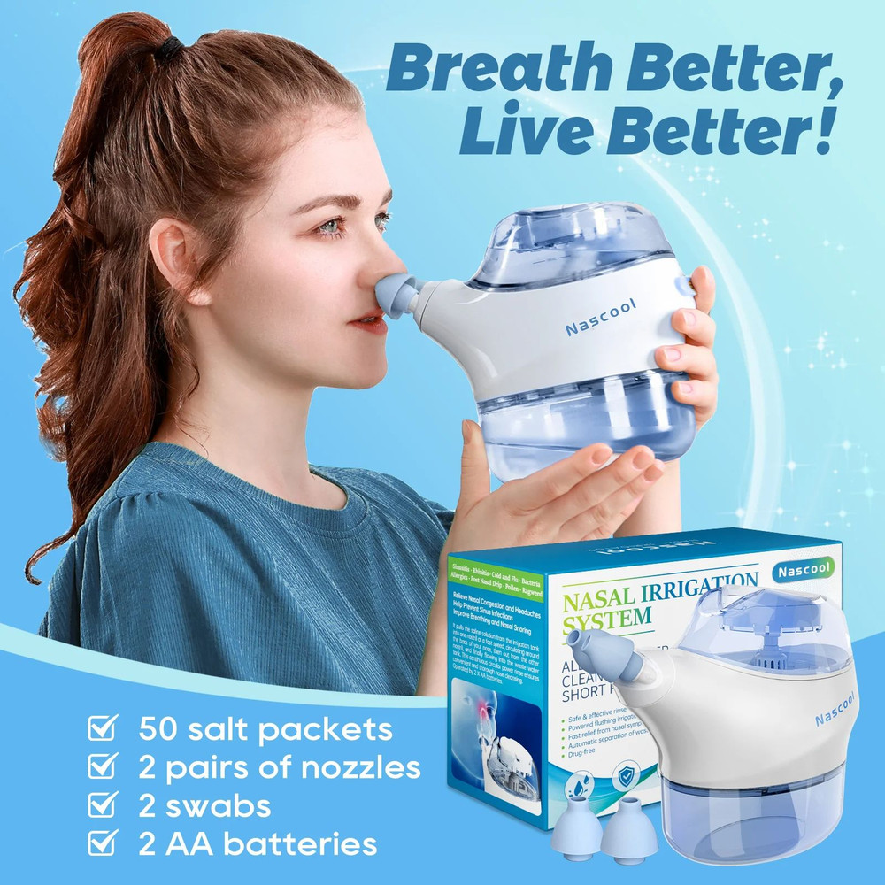 Electric Nasal Irrigation System With SaltPods Suction Nose Washer Sinus Rinse Deep Cleaner Machin 1