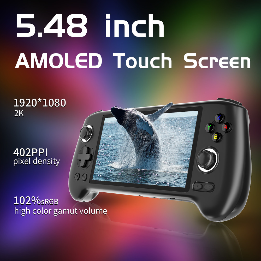 Retro Handheld Game Console ANBERNIC RG556 W 548 AMOLED Unisoc T820 Android 13 5500mAh Battery 1