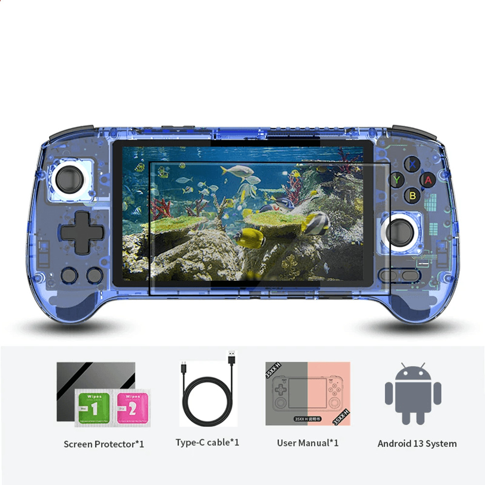 Retro Handheld Game Console ANBERNIC RG556 W 548 AMOLED Unisoc T820 Android 13 5500mAh Battery 7