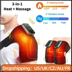 electric shoulder heating pad with 3 speed vibration & thermal massager for shoulder, neck & muscle relax belt