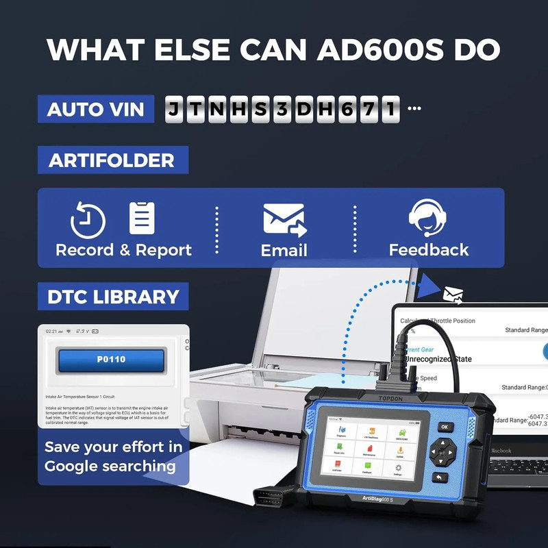 Automotive OBD2 Scanner Code Reader ABS Airbag Oil Reset Diagnostic Tool For All Car Systems 4