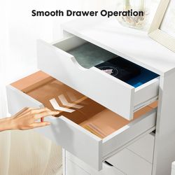 drawer chest dresser with wheels mobile storage cabinet, wooden nightstand & office organizer for living room
