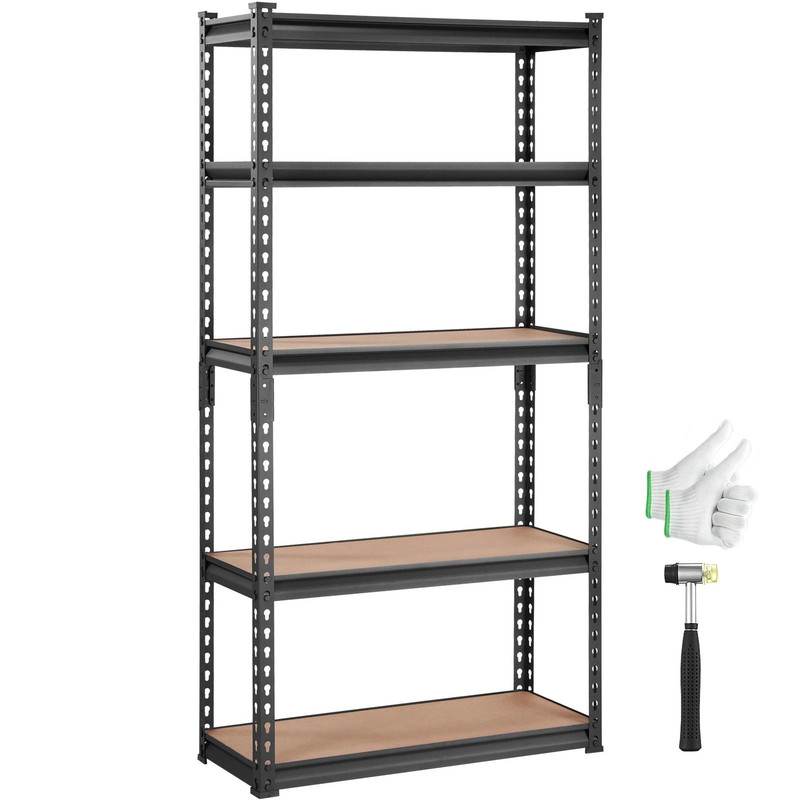 Industrial 5Tier Storage Rack Adjustable Garage Shelving Unit 2000 Lbs Weight Capacity 1