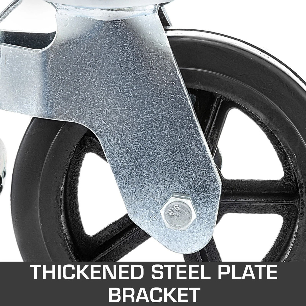 HeavyDuty 4PCS Scaffolding Casters 8 X 2 Locking Wheels 138 4400LBS Capacity Black Industrial Whe 4