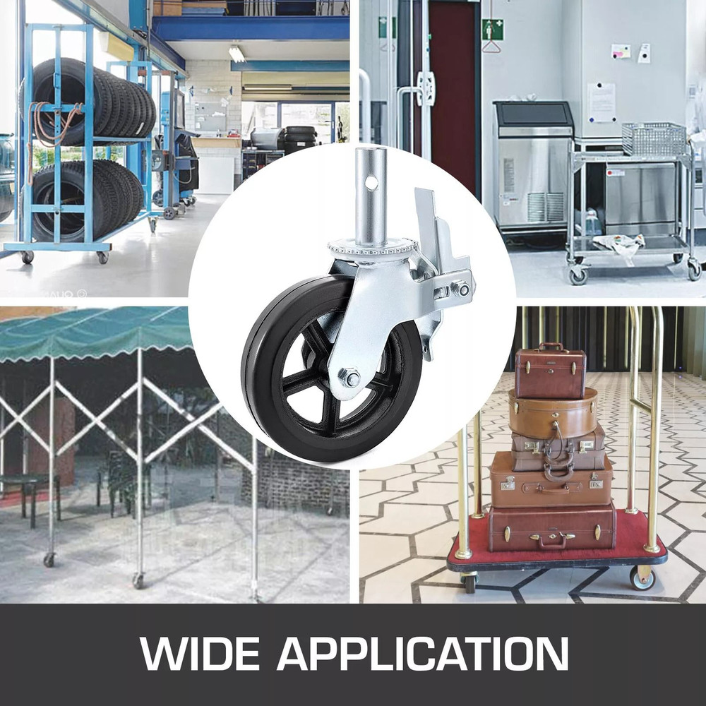 HeavyDuty 4PCS Scaffolding Casters 8 X 2 Locking Wheels 138 4400LBS Capacity Black Industrial Whe 5