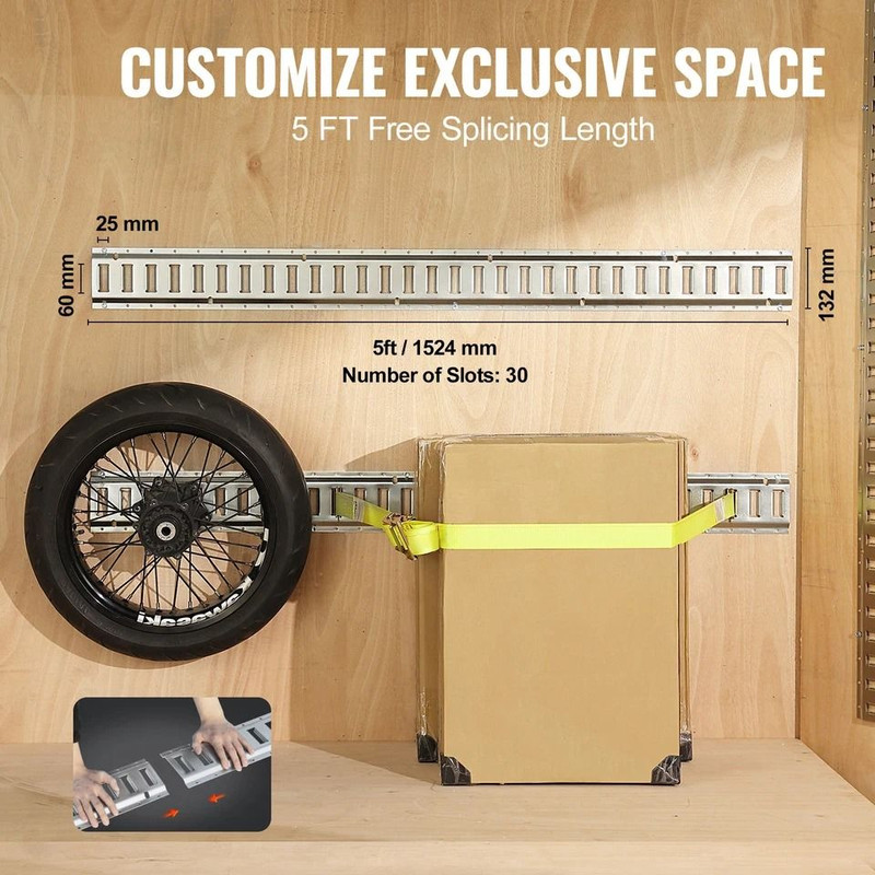 5 E Track Tie Down System 34PCs Rail Kit For Cargo Trailers Trucks Secure Load Transport 3