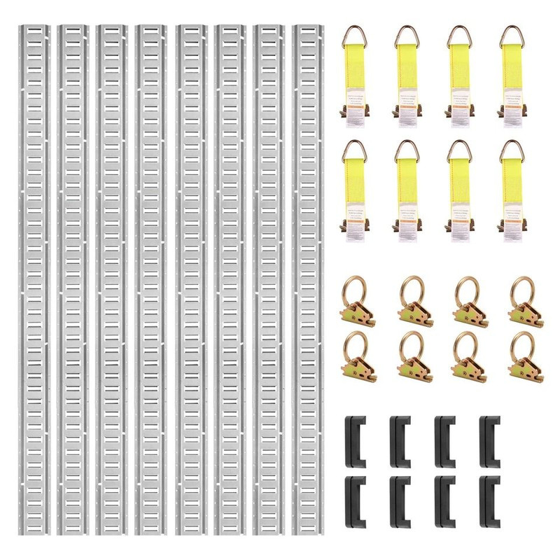 5 E Track Tie Down System 34PCs Rail Kit For Cargo Trailers Trucks Secure Load Transport 1