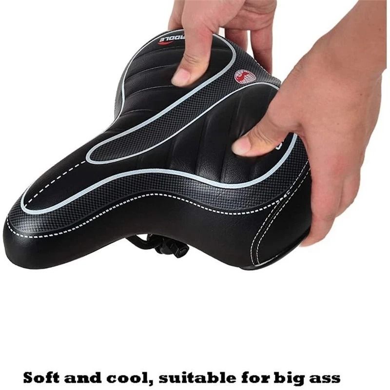 Wide Comfort Bike Seat Extra Cushioned Gel Saddle For EBike Bicycle Big Bum Support 2
