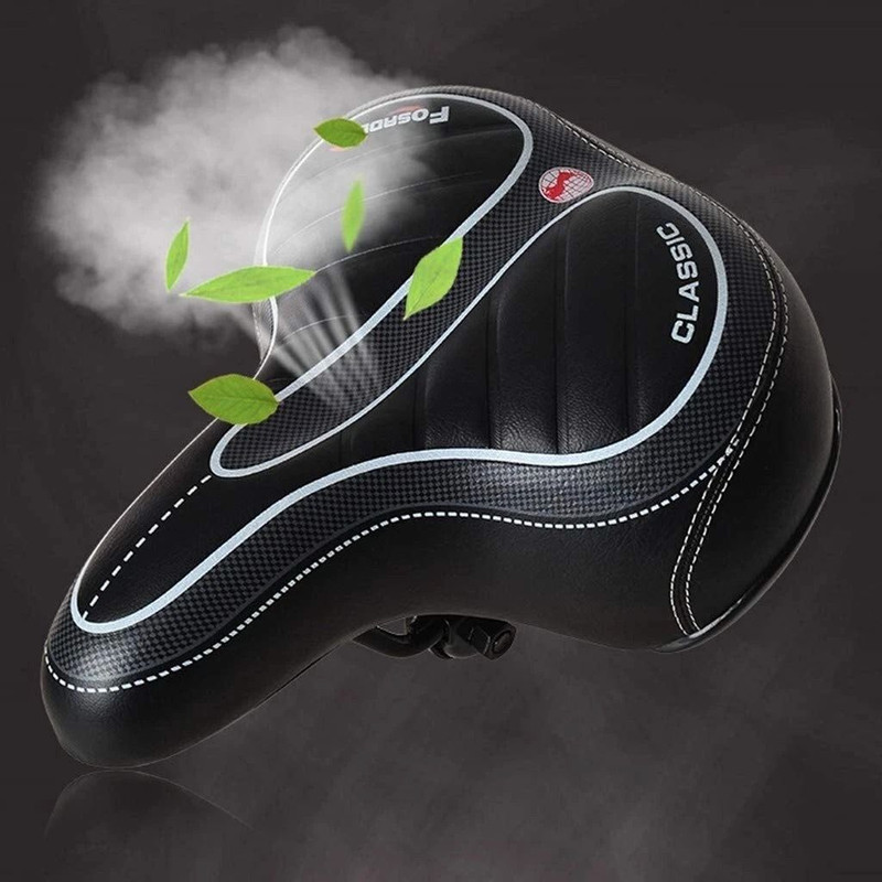 Wide Comfort Bike Seat Extra Cushioned Gel Saddle For EBike Bicycle Big Bum Support 0