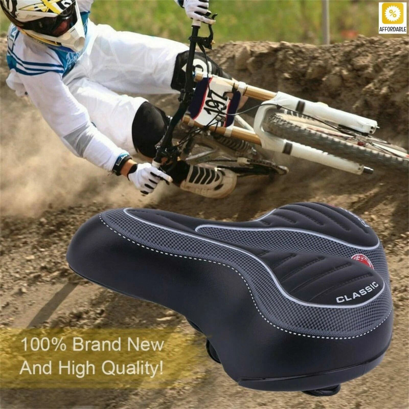 Wide Comfort Bike Seat Extra Cushioned Gel Saddle For EBike Bicycle Big Bum Support 6