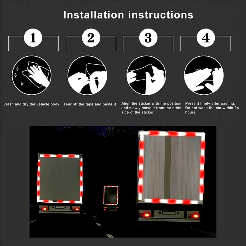 DOTC2 Approved Reflective Tape Red White Conspicuity Tape 2x150 Roll For Trailers Trucks 5