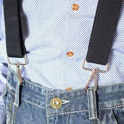 men's heavy duty work suspenders, pery belt hook y-back elastic adjustable black suspenders