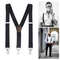 Mens Heavy Duty Work Suspenders Pery Belt Hook YBack Elastic Adjustable Black Suspenders 1