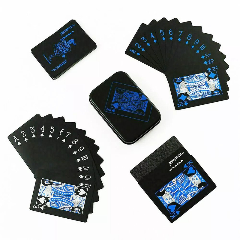 Premium Black PVC Poker Cards Waterproof Plastic Magic Playing Cards For Table Games Gifts 0