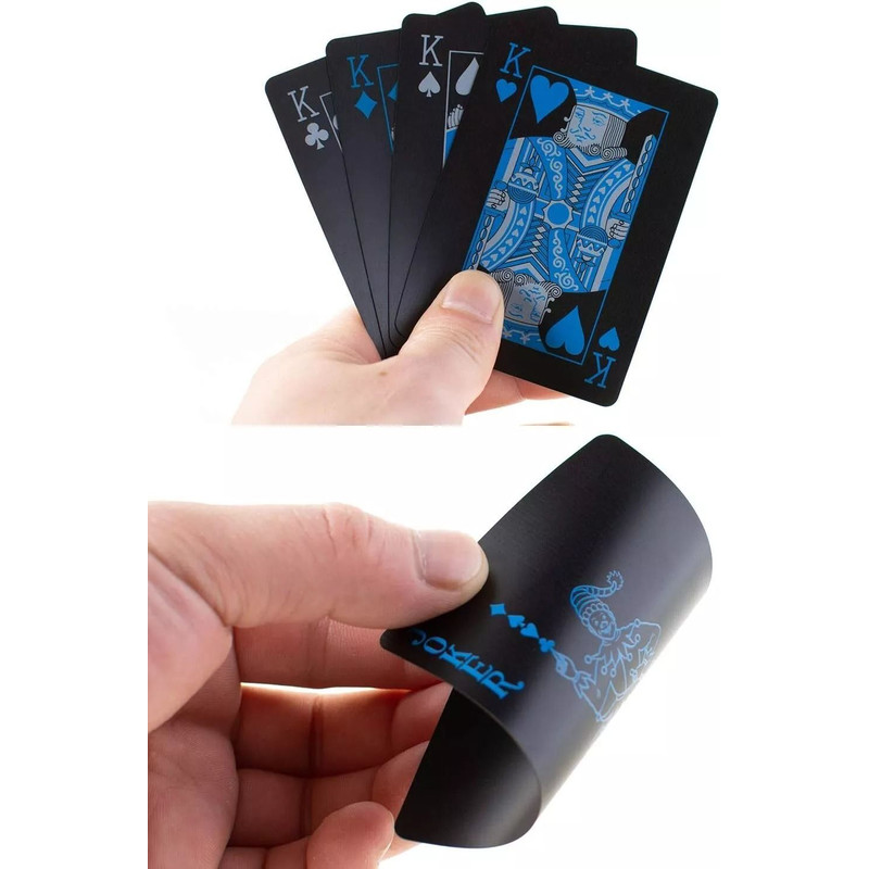 Premium Black PVC Poker Cards Waterproof Plastic Magic Playing Cards For Table Games Gifts 2