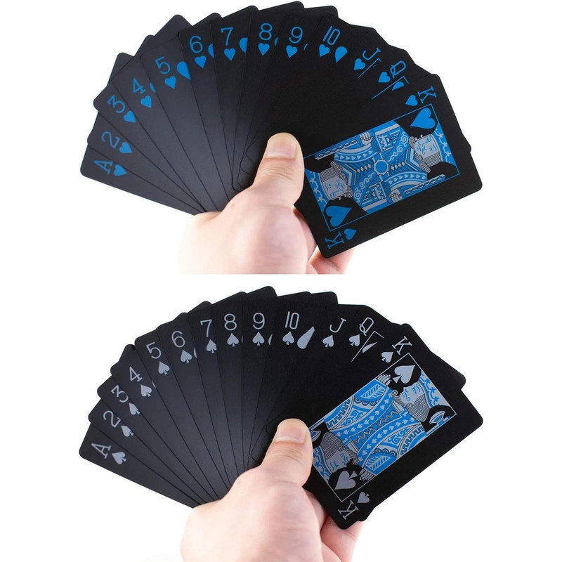 Premium Black PVC Poker Cards Waterproof Plastic Magic Playing Cards For Table Games Gifts 3