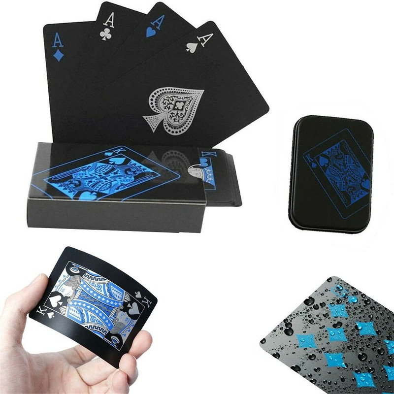 Premium Black PVC Poker Cards Waterproof Plastic Magic Playing Cards For Table Games Gifts 4