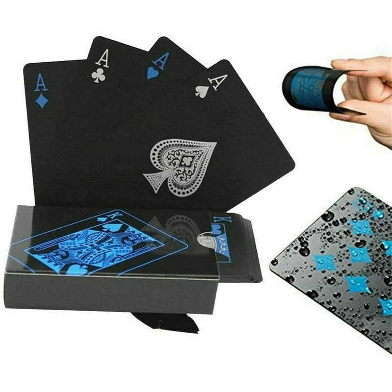 Premium Black PVC Poker Cards Waterproof Plastic Magic Playing Cards For Table Games Gifts 6