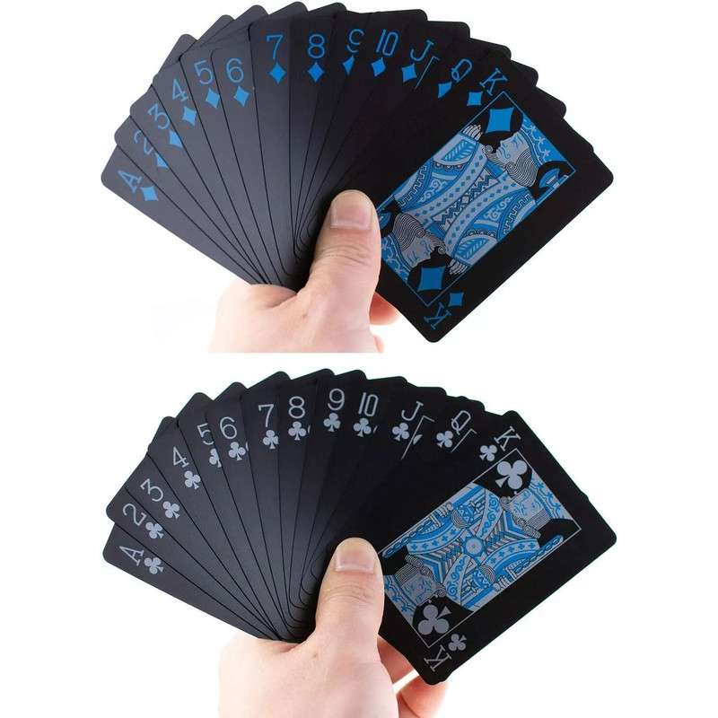 Premium Black PVC Poker Cards Waterproof Plastic Magic Playing Cards For Table Games Gifts 8